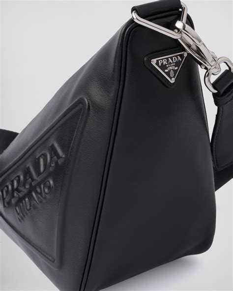 prada triangle logo tote bag|prada triangle leather shoulder bag.